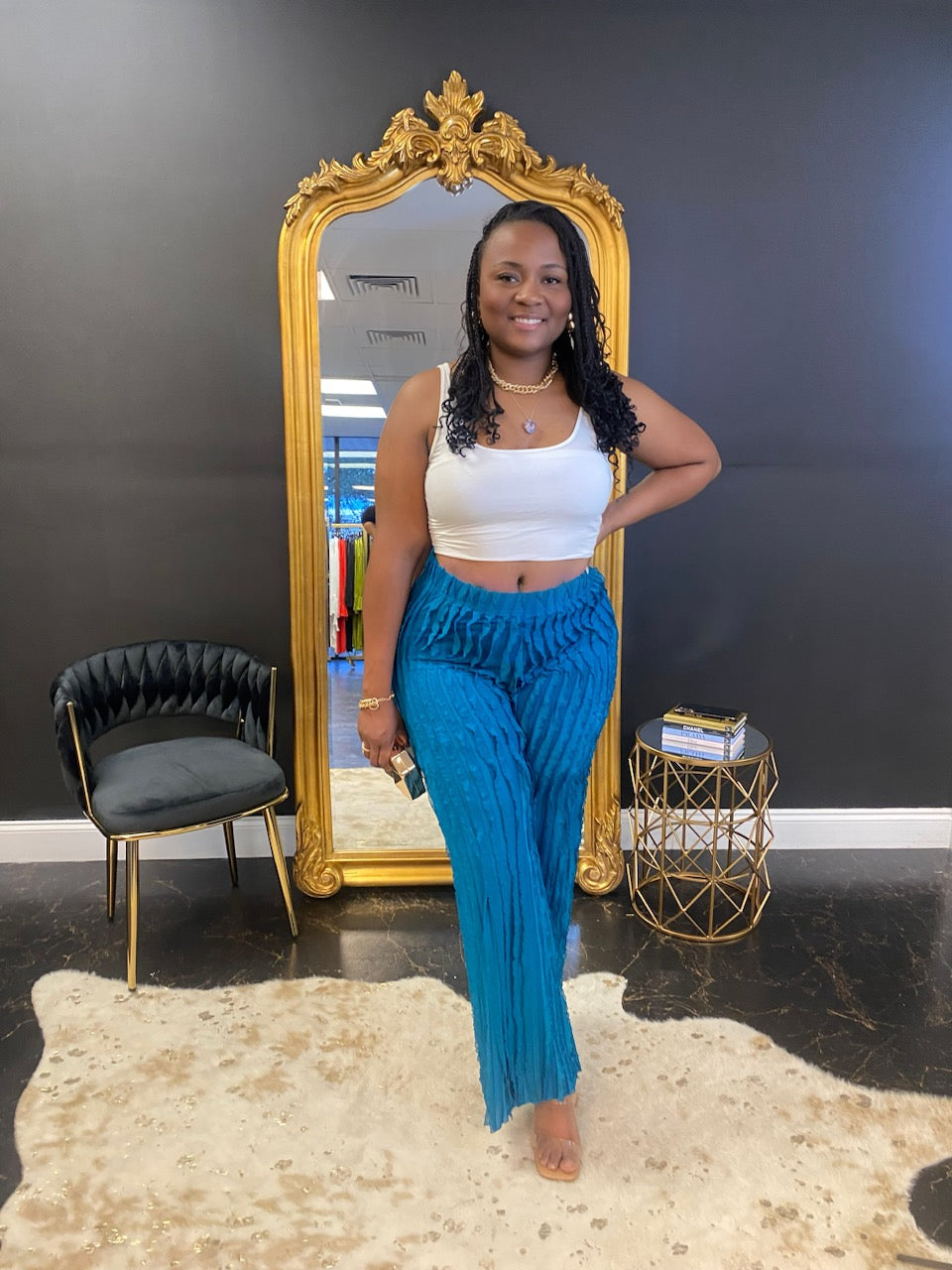 Luna Sheer Pants (Blue)