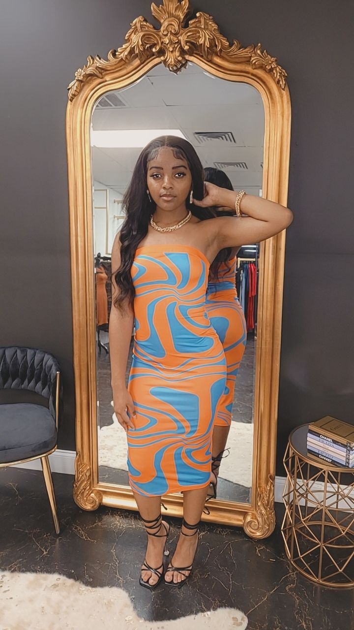 Groovy Tube Dress (Orange)